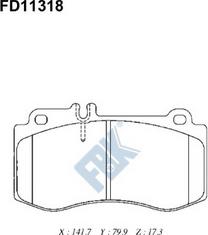 FBK FD11318 - Тормозные колодки, дисковые, комплект autospares.lv