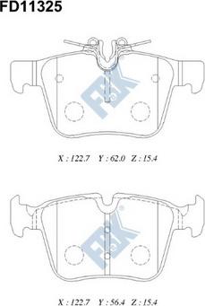 FBK FD11325 - Тормозные колодки, дисковые, комплект autospares.lv