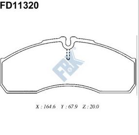 FBK FD11320 - Тормозные колодки, дисковые, комплект autospares.lv