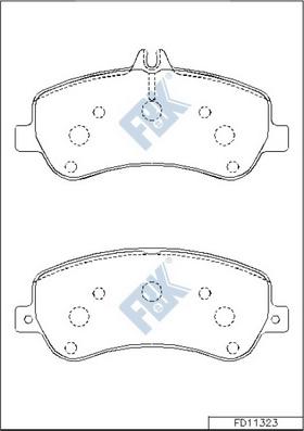 FBK FD11323 - Тормозные колодки, дисковые, комплект autospares.lv