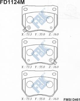 FBK FD1124M - Тормозные колодки, дисковые, комплект autospares.lv