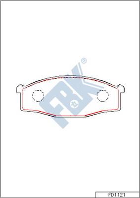 FBK FD1121 - Тормозные колодки, дисковые, комплект autospares.lv