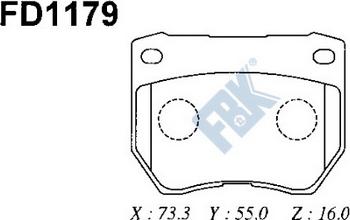 FBK FD1179 - Тормозные колодки, дисковые, комплект autospares.lv