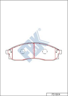 FBK FD1804 - Тормозные колодки, дисковые, комплект autospares.lv