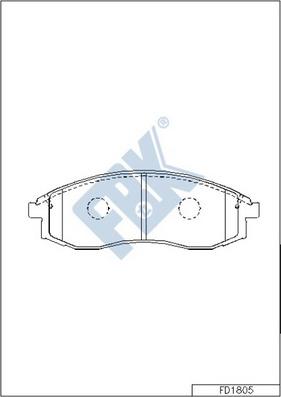 FBK FD1805 - Тормозные колодки, дисковые, комплект autospares.lv