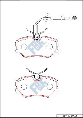 FBK FD18005M - Тормозные колодки, дисковые, комплект autospares.lv