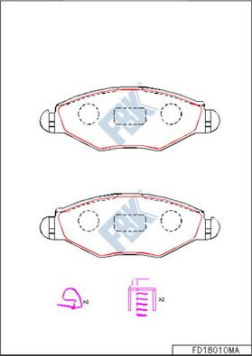 FBK FD18010MA - Тормозные колодки, дисковые, комплект autospares.lv