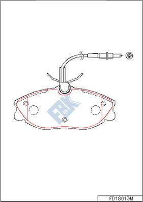 FBK FD18013M - Тормозные колодки, дисковые, комплект autospares.lv