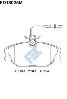 FBK FD18025M - Тормозные колодки, дисковые, комплект autospares.lv