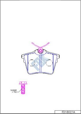 FBK FD18021A - Тормозные колодки, дисковые, комплект autospares.lv