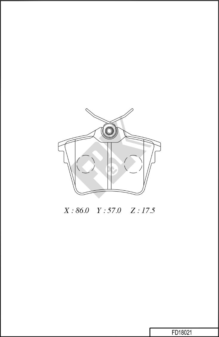 FBK FD18021 - Тормозные колодки, дисковые, комплект autospares.lv