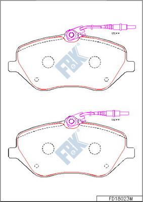 FBK FD18023M - Тормозные колодки, дисковые, комплект autospares.lv