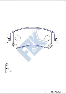 FBK FD1885M - Тормозные колодки, дисковые, комплект autospares.lv