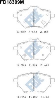 FBK FD18309M - Тормозные колодки, дисковые, комплект autospares.lv