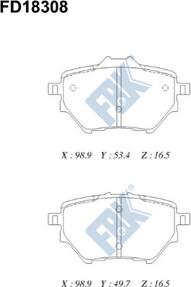 FBK FD18308 - Тормозные колодки, дисковые, комплект autospares.lv