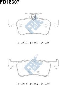 FBK FD18307 - Тормозные колодки, дисковые, комплект autospares.lv