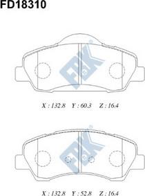 FBK FD18310 - Тормозные колодки, дисковые, комплект autospares.lv