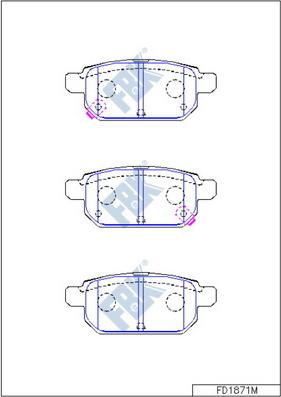 FBK FD1871M - Тормозные колодки, дисковые, комплект autospares.lv