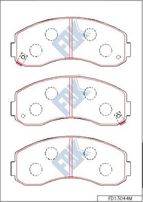 FBK FD13044M - Тормозные колодки, дисковые, комплект autospares.lv