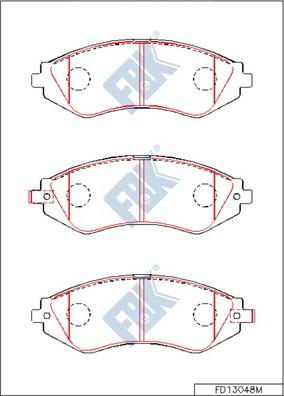 FBK FD13048M - Тормозные колодки, дисковые, комплект autospares.lv