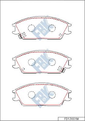 FBK FD13001M - Тормозные колодки, дисковые, комплект autospares.lv