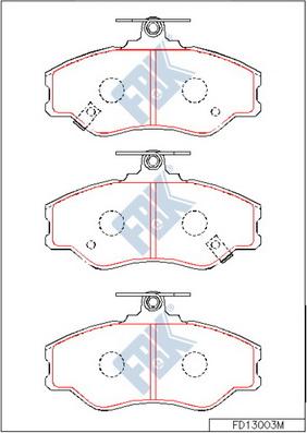 FBK FD13003M - Тормозные колодки, дисковые, комплект autospares.lv