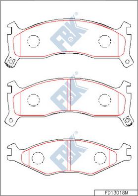 FBK FD13018M - Тормозные колодки, дисковые, комплект autospares.lv