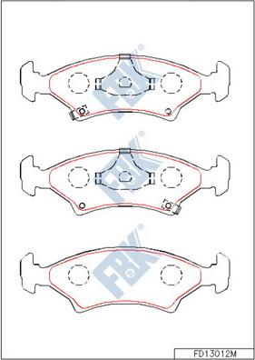 FBK FD13012M - Тормозные колодки, дисковые, комплект autospares.lv