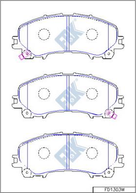 FBK FD1303M - Тормозные колодки, дисковые, комплект autospares.lv