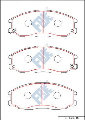 FBK FD13024M - Тормозные колодки, дисковые, комплект autospares.lv