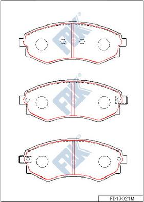 FBK FD13021M - Тормозные колодки, дисковые, комплект autospares.lv