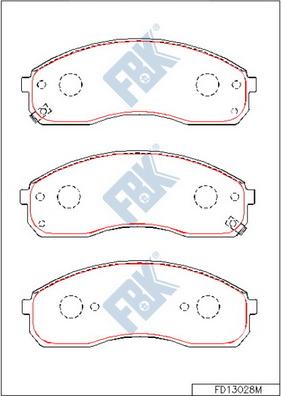 FBK FD13028M - Тормозные колодки, дисковые, комплект autospares.lv