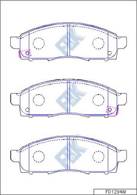 FBK FD1294M - Тормозные колодки, дисковые, комплект autospares.lv