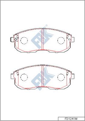 FBK FD1241M - Тормозные колодки, дисковые, комплект autospares.lv