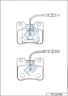 FBK FD12004MS - Тормозные колодки, дисковые, комплект autospares.lv