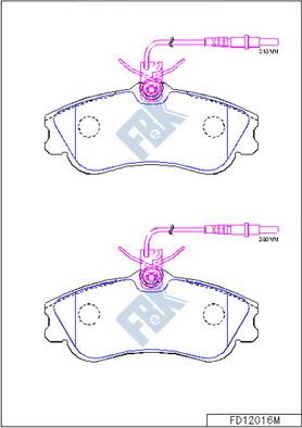 FBK FD12016M - Тормозные колодки, дисковые, комплект autospares.lv