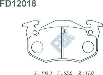 FBK FD12018 - Тормозные колодки, дисковые, комплект autospares.lv