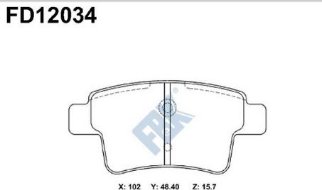 FBK FD12034 - Тормозные колодки, дисковые, комплект autospares.lv