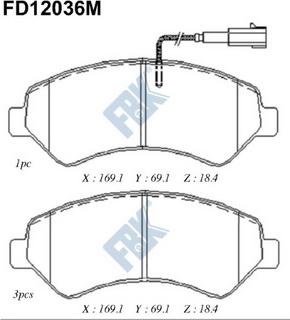 FBK FD12036M - Тормозные колодки, дисковые, комплект autospares.lv