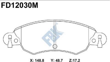 FBK FD12030M - Тормозные колодки, дисковые, комплект autospares.lv