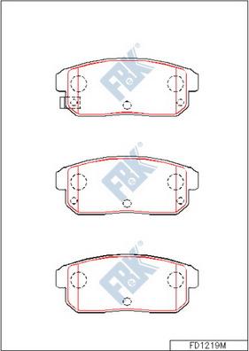 FBK FD1219M - Тормозные колодки, дисковые, комплект autospares.lv