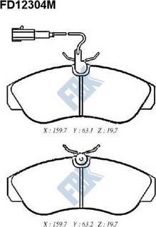 FBK FD12304M - Тормозные колодки, дисковые, комплект autospares.lv