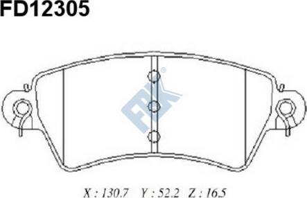 FBK FD12305 - Тормозные колодки, дисковые, комплект autospares.lv