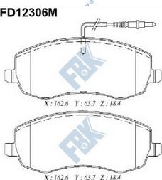 FBK FD12306M - Тормозные колодки, дисковые, комплект autospares.lv