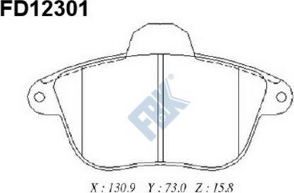 FBK FD12301 - Тормозные колодки, дисковые, комплект autospares.lv