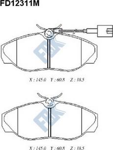 FBK FD12311M - Тормозные колодки, дисковые, комплект autospares.lv