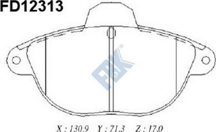 FBK FD12313 - Тормозные колодки, дисковые, комплект autospares.lv