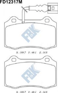 FBK FD12317M - Тормозные колодки, дисковые, комплект autospares.lv