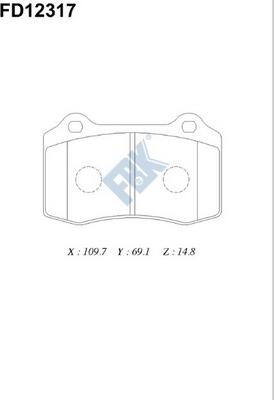 FBK FD12317 - Тормозные колодки, дисковые, комплект autospares.lv