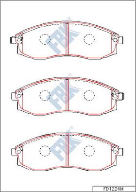 FBK FD1224M - Тормозные колодки, дисковые, комплект autospares.lv